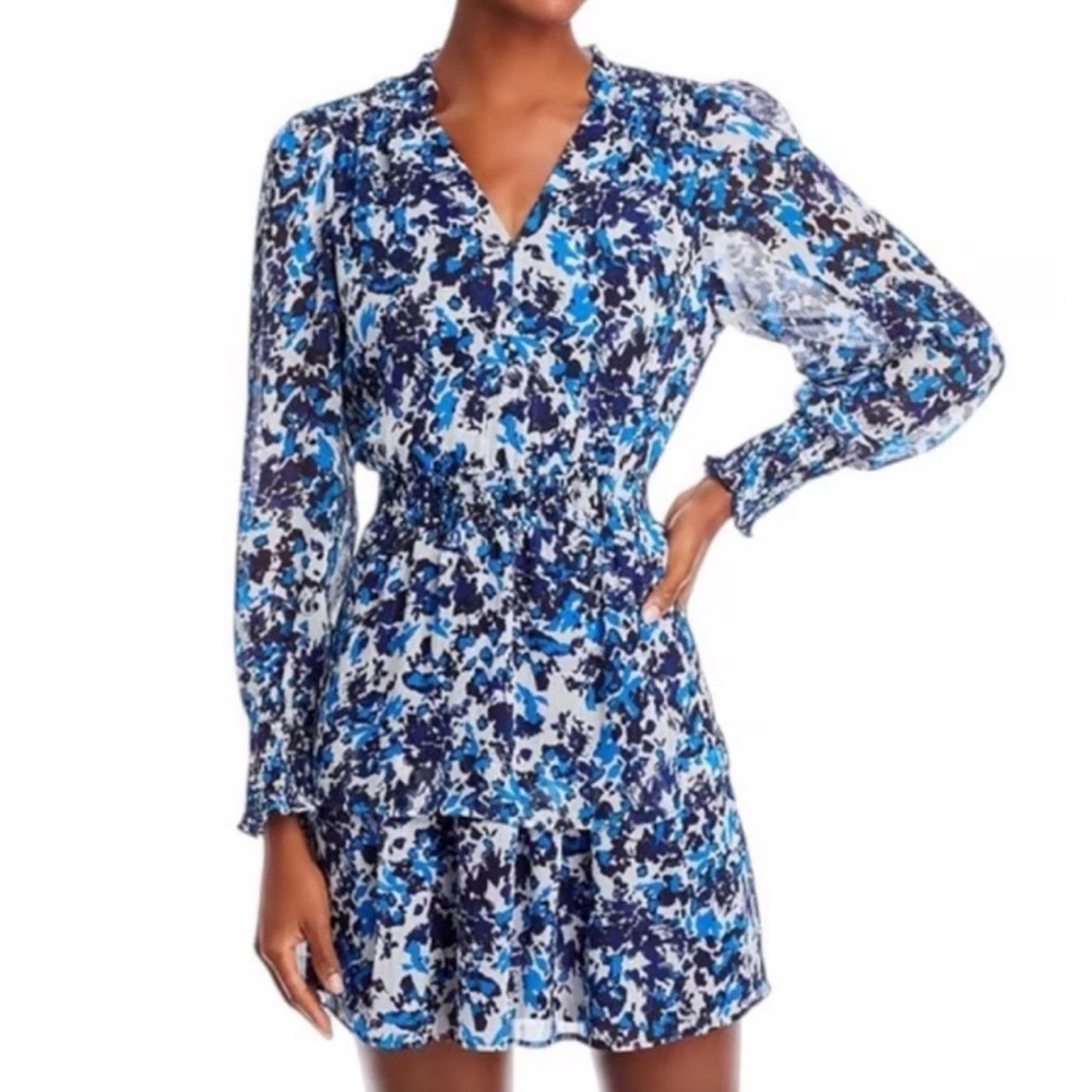 AQUA - Blue Floral Women's Dress - XL
